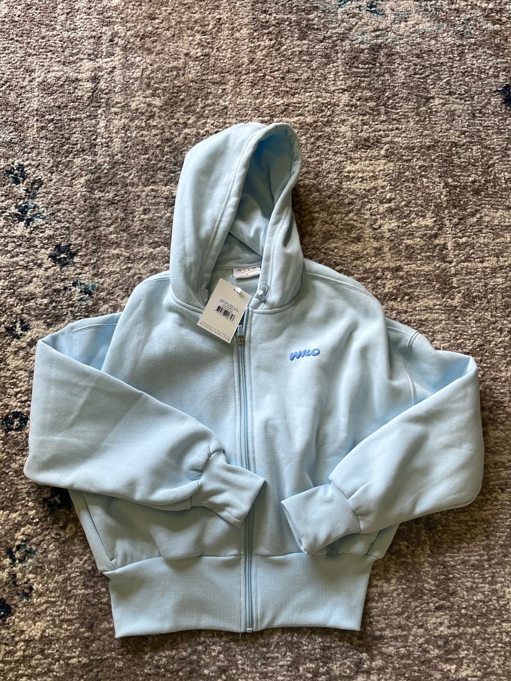 Wilo the Label ‘Wilo Wellness Club’ cropped hoodie, size S NWT - Picture 2 of 4